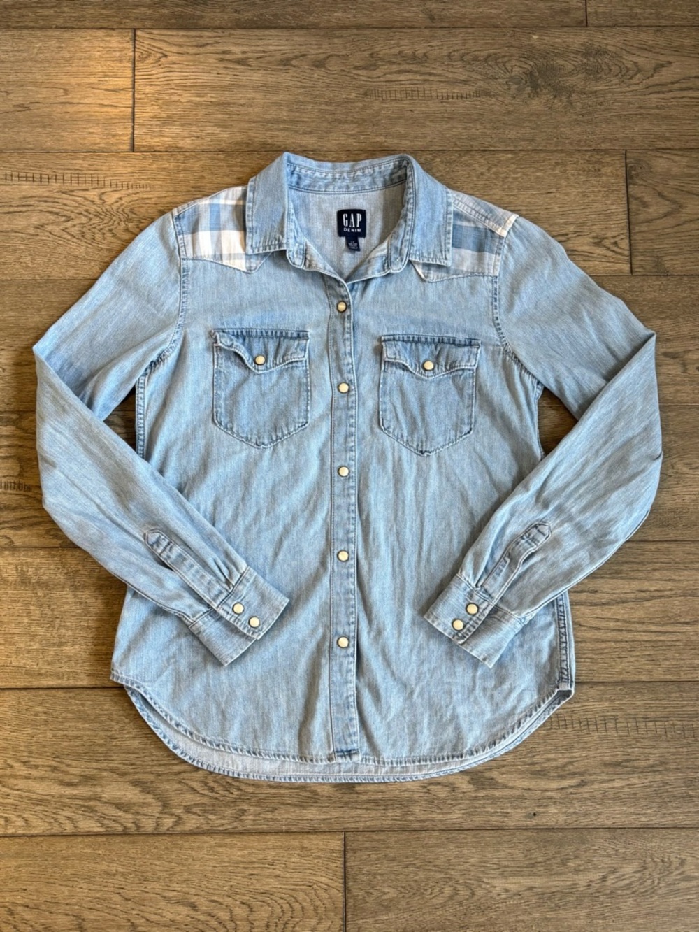 GAP Light Blue Denim Western Button-Down Shirt